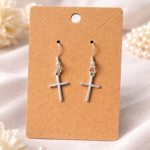 Handmade Silver Cross Earrings
